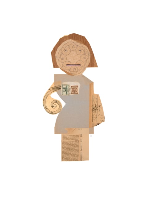 Jerry Jeanmard Moon-Faced Woman, 2019 collage on paper 30" x 22" JJ 219 Moody Gallery