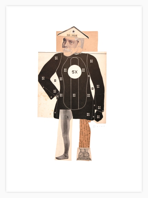Jerry Jeanmard Untitled, 2020 collage on paper 30" x 22" JJ 296 Moody Gallery