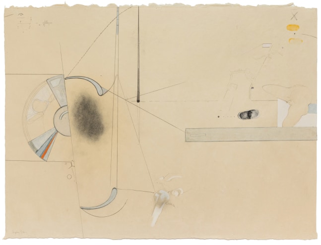 Stephen Greene Biograph 23, 1967 mixed media on paper 21 1/8" x 28 5/8" SGRN 10 Moody Gallery