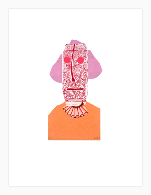 Jerry Jeanmard Acne Patient, 2020 collage on paper 20" x 15" JJ 239 Moody Gallery