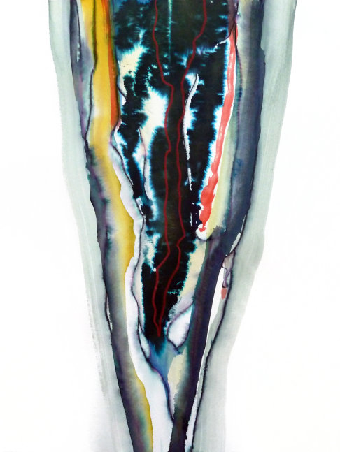 Arthur Tuner Lightning Strike Series, 10, 2014 watercolor, ink and prismacolor pencil on paper 16" x 12" AT 1888 Moody Gallery