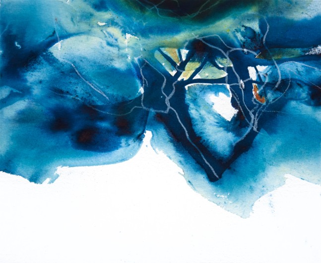 Arthur Turner Gulf Coast Blues, 2018 watercolor, ink and prismacolor pencil on paper on paper 9" x 11" AT 2126 Moody gallery