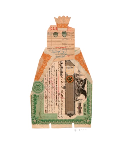 Jerry Jeanmard Untitled, 2020 collage on paper 20" x 15" JJ 243 Moody Gallery