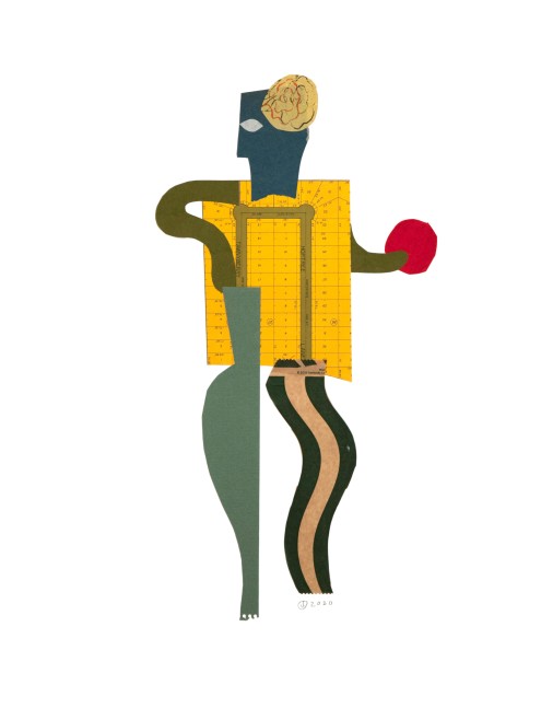 Jerry Jeanmard Dancer With Ball, 2020 collage on paper 25 5/8" x 19 5/8" JJ 218 Moody Gallery