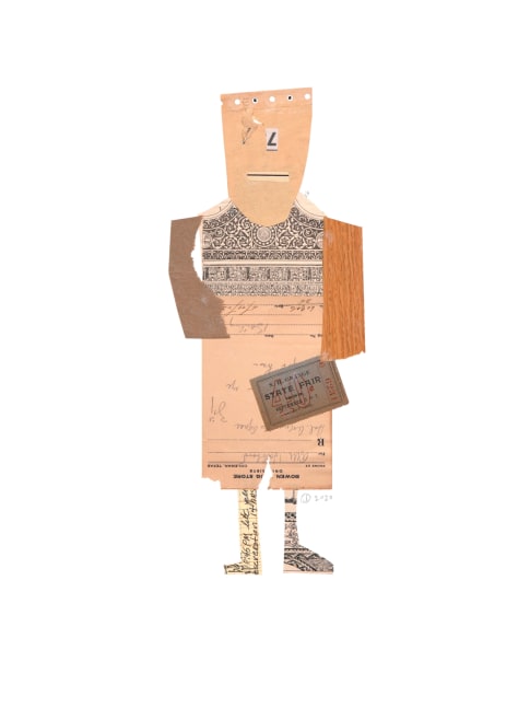 Jerry Jeanmard Fair Lad, 2020 collage on paper 20" x 15" JJ 280 Moody Gallery