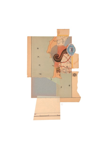 Jerry Jeanmard Sea Creature, 2013 collage on paper 22" x 15" JJ 135 Moody Gallery