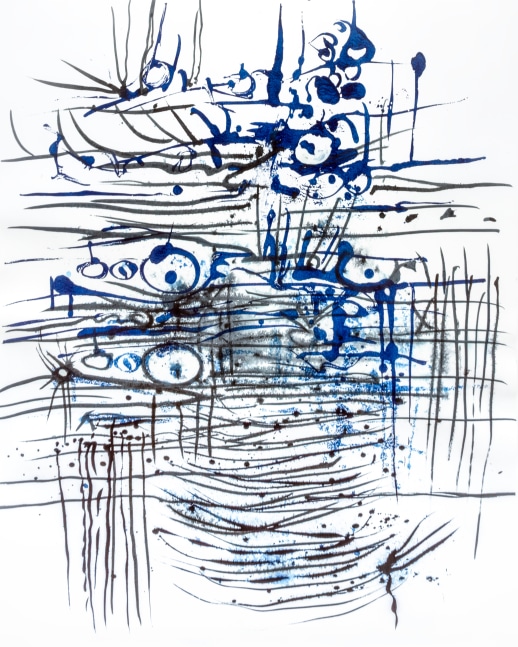 William Christenberry Untitled, 2005 (January 5) German ink on paper 40" x 32" WC 117, Moody Gallery