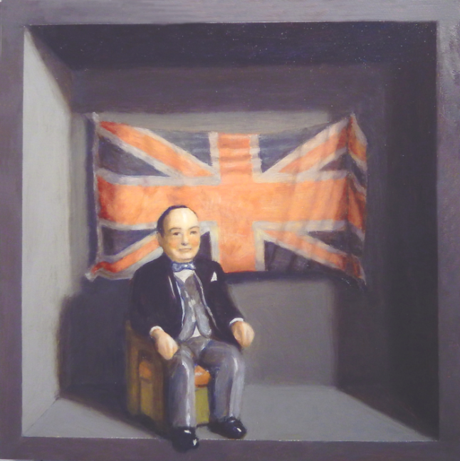 Jean Carruthers Wetta Churchill, 2015 oil on masonite 10" x 10" x 2" JCW 30 Moody gallery