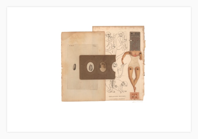 Jerry Jeanmard Simians, 2008 collage on paper 15" x 22" JJ 112 Moody Gallery