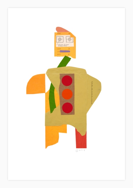 Jerry Jeanmard Gooseneck, 2019 collage on paper 22" x 15" JJ 189 Moody Gallery