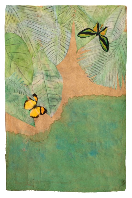 Liz Ward
Cenote’s Edge, 2025
gouache, pastel, watercolor, graphite, and collage on amate paper
23" x 15"
LW 331