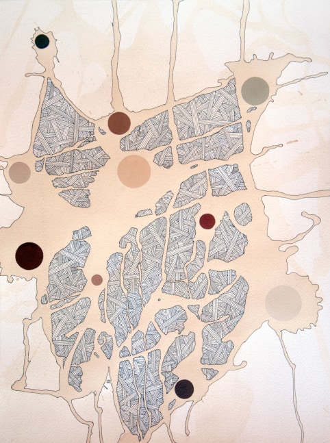 Randy Twaddle Add This To The List of The Things That Work, 2016 gouache, coffee, and ink on paper 16" x 12 1/4" RT 362 Moody Gallery