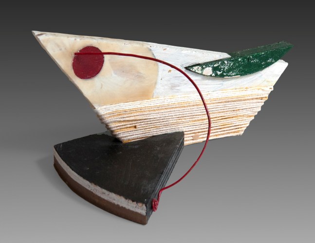 Michael Kennaugh Lightship, 2021 wood, wax, acrylic, string, wire 5 1/4" x 6" x 9 1/2" MK 343 Moody gallery