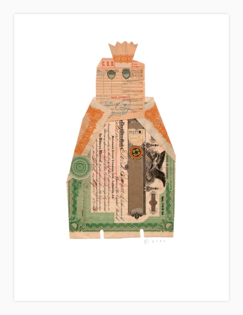 Jerry Jeanmard Untitled, 2020 collage on paper 20" x 15" JJ 243 Moody Gallery