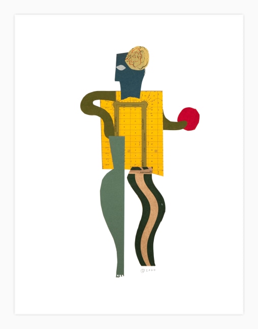 Jerry Jeanmard Dancer With Ball, 2020 collage on paper 25 5/8" x 19 5/8" JJ 218 Moody Gallery