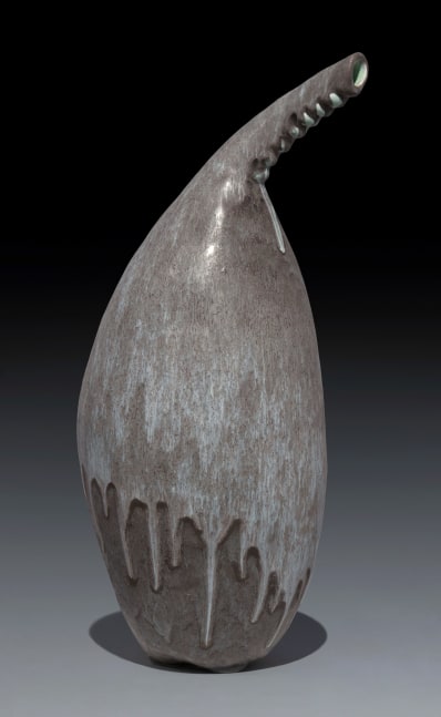 Tracye Wear Gray & White Vessel #2, 2016 stoneware, glaze 23" x 10 7/8" x 9 1/8" TW 31 Moody Gallery