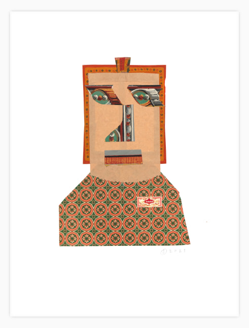 Jerry Jeanmard Untitled, 2021 collage on paper 20" x 15" JJ 276 Moody Gallery