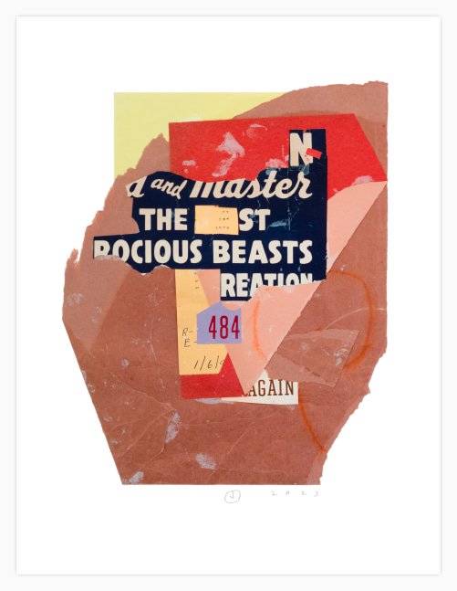 Jerry Jeanmard Untitled, 2023 collage on paper 24'' x 18 1/4'' JJ 318, Moody Gallery