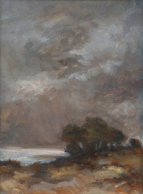 Jean Carruthers Wetta Morning by the Sea, 2017 oil on multi-media artboard 7" x 5" JCW 87 Moody gallery