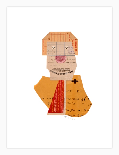 Jerry Jeanmard Rubber Man, 2020 collage on paper 20" x 15" JJ 238 Moody Gallery