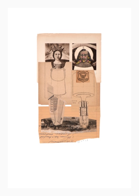 Jerry Jeanmard Royal Couple, 2018 collage on paper 22" x 15 1/8" JJ 248 Moody Gallery