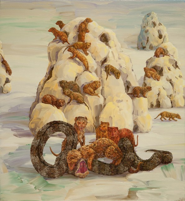 Melissa Miller Mongoose, 2012 oil on canvas 23 7/8" x 22 1/8" MM 67 Moody gallery