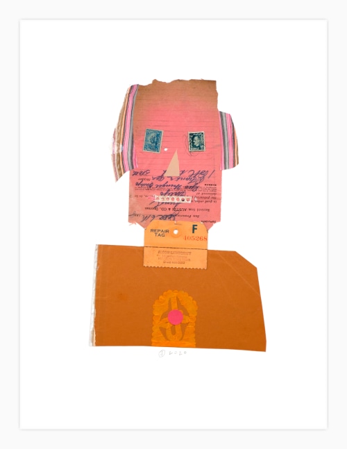 Jerry Jeanmard Schizophrenic, 2020 collage on paper 20" x 15" JJ 237 Moody Gallery