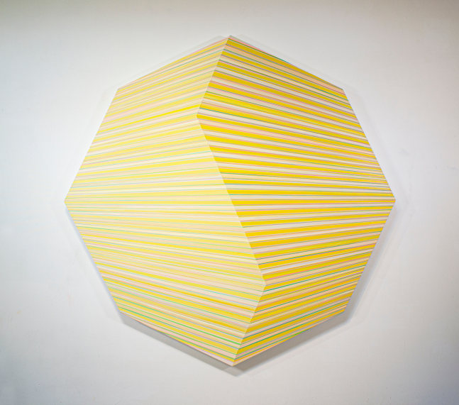 Jay Shinn Brightside 2022 acrylic on canvas 66" x 66" x 2 1/2"