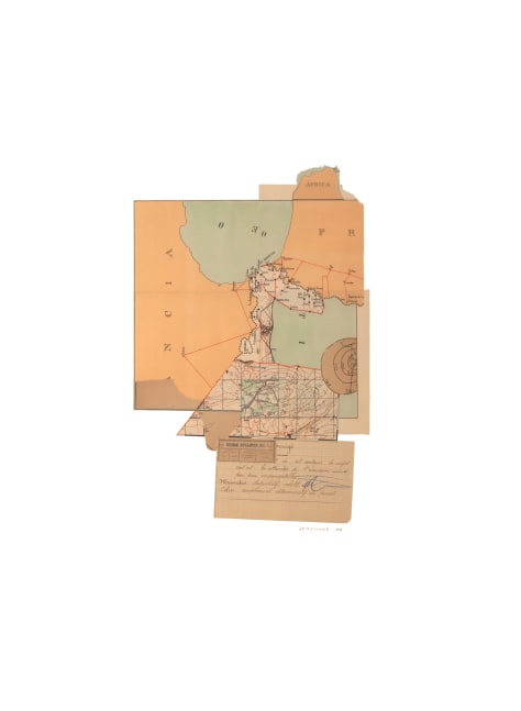 Jerry Jeanmard Storm Bulletin, 2008 collage on paper 30" x 22" JJ 115 Moody Gallery