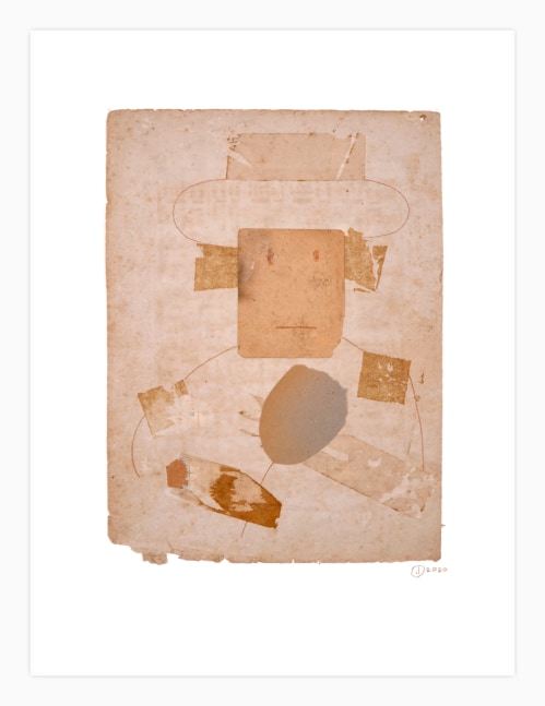 Jerry Jeanmard Man Fading, 2020 collage on paper 20" x 15" JJ 231 Moody Gallery
