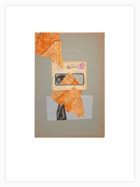 Jerry Jeanmard Untitled, 2021 collage on paper 30" x 22" JJ 291 Moody Gallery