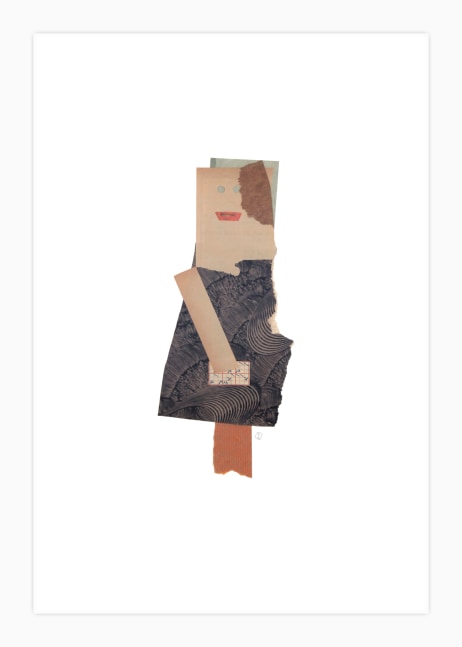 Jerry Jeanmard Lady in Black, 2016 collage on paper 22" x 15" JJ 207 Moody Gallery
