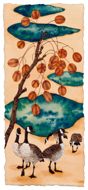 Melissa Miller Pods & Ponds (3), 2004 gouache on paper 14 1/4" x 6 3/4" MM 58 Moody gallery