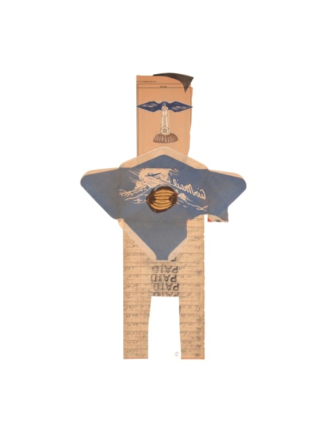 Jerry Jeanmard Airman, 2017 collage on paper 30" x 22" JJ 157 Moody Gallery