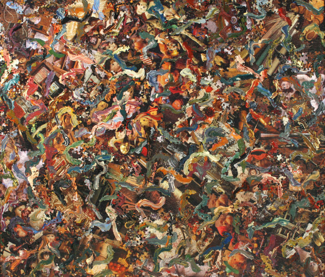 Al Souza Antique Kaleidoscope Redux, 2007 puzzle parts, glue and acrylic on wood 41" x 48" AS 901, Moody Gallery