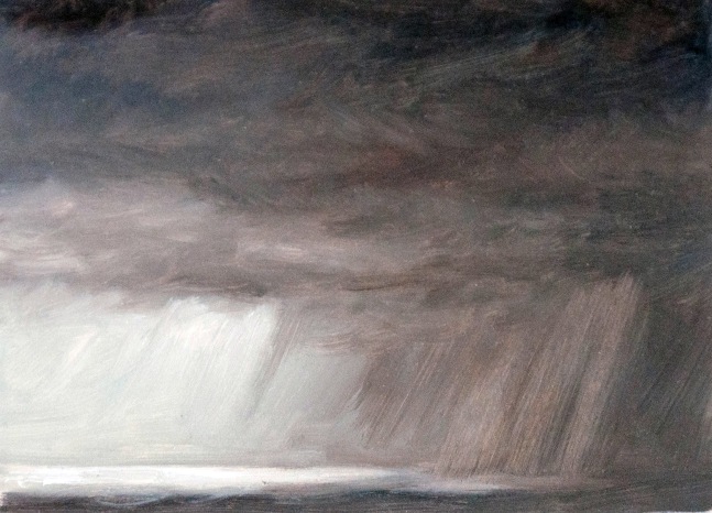 Jean Carruthers Wetta Black Rain #3, 2000 oil on paper 5" x 7" JCW 47 Moody Gallery