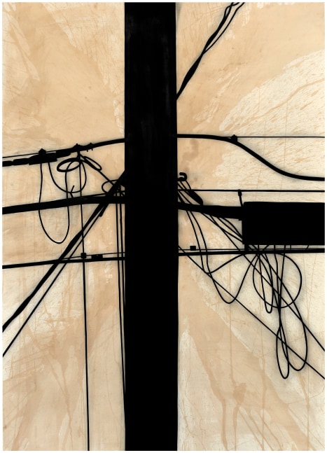 Randy Twaddle Zip Plus, 2011 ink and coffee on paper 60 1/2" x 43 1/2" RT 235 Moody Gallery