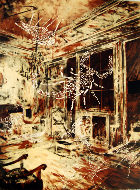 James Drake Salon of a Thousand Souls, 1996 lithograph, ed: 20 57" x 43" JD 33 Moody Gallery