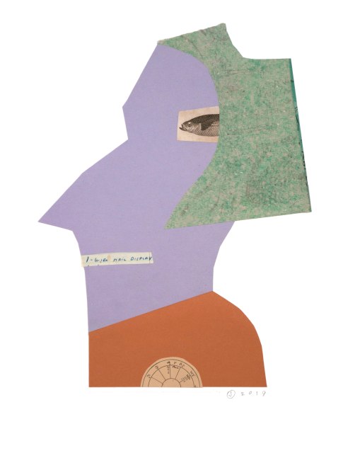 Jerry Jeanmard Four-Faced, 2019 collage on paper 20" x 15" JJ 224 Moody Gallery