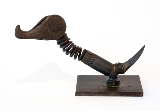 Jim Love Spring-necked Ogler, 1964 welded steel 5 1/2" x 9 1/4" x 3 3/8" JL 158