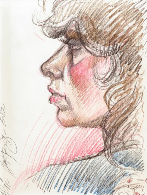 Luis Jimenez Rosi, 1982 colored pencil on paper 11 1/2" x 8 3/4" MC 1027