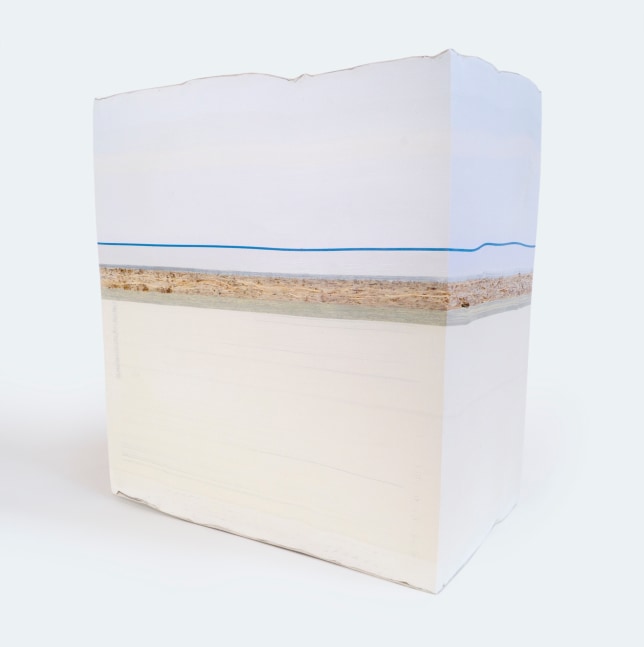 Bethany Johnson Findings: Blue Seam, 2022 paper, particleboard, plastic 9 1/2” x 8 3/4” x 5 3/4” BJ 162 Moody Gallery