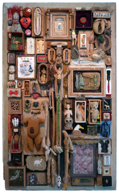 David McManaway Jomo Board, 1982 mixed media assemblage 65" x 39" x 5" Moody Gallery