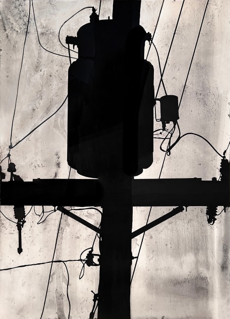 Randy Twaddle Transformer Drawing (broken pine), 1990 charcoal on paper 83 1/2" x 60 1/2" RT 501, Moody Gallery