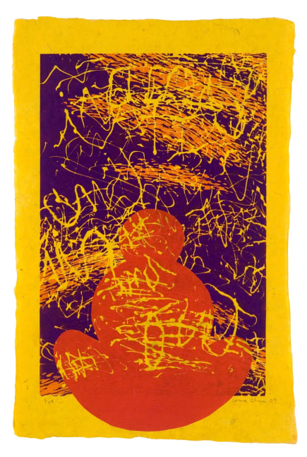 Untitled I (Buddha), 2009
Reduction linocut with hand cutting and chine-coll&amp;eacute;
30 x 19 1/2 in. (76.2 x 49.53 cm)
Edition of 24
Published by Goya Contemporary / Goya-Girl Press
CHA-0524-C