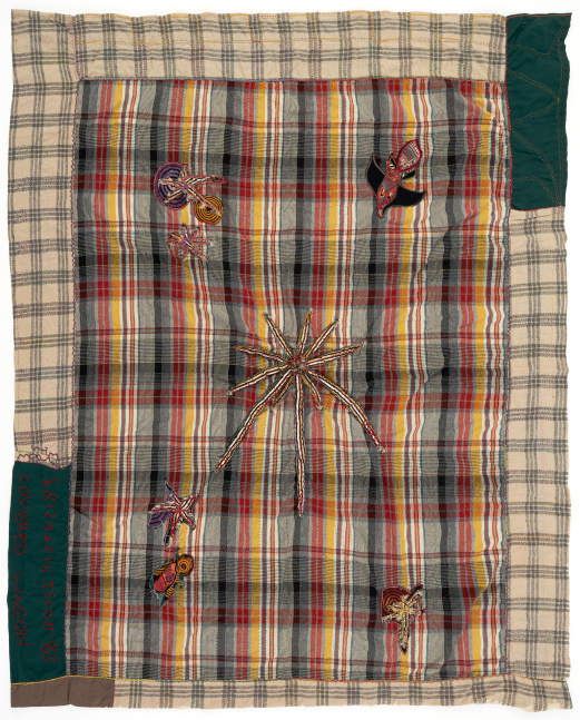 Covered Wagon, 1983
Quilted and beaded fabric
92 x 75 in. (233.7 x 190.5 cm)
TScot-1006-C