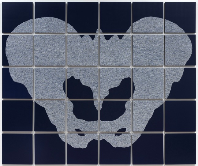 White Pelvis on Dark Blue, 2023
Enamel on wood panels
84 x 101 inches (213.4 x 256.5 cm)
Brow-1182-OS