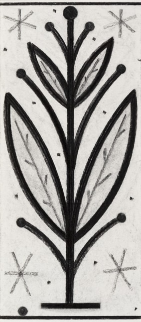 Sprout Flake 1, 2024
Vine charcoal on paper
Paper: 24.75 x 11 in. (62.9 x 27.9 cm)
Frame: 32.13 x 18.1 in. (81.61 x 45.97 cm)
Weis-1090-C