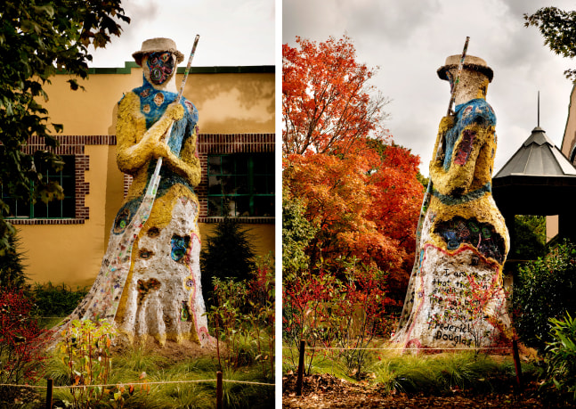 Graffiti Harriet,&amp;nbsp;2017
Soil, clay, straw, resin gun with beads, found objects
Dimensions variable
Figure approx. 15.5 ft high x 9 ft wide x 9 ft deep
Resin gun: 173 x 18.5 x 2.25 inches
