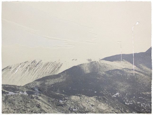 Atacama in Grey, 2024 
Silkscreen, relief printing, gilded palladium leaf
22 x 30 in. (55.9 x 76.2 cm)
AP Edition 1 of 6
Sala-1313-C